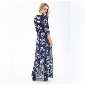 Sheer Floral Button Down Dress